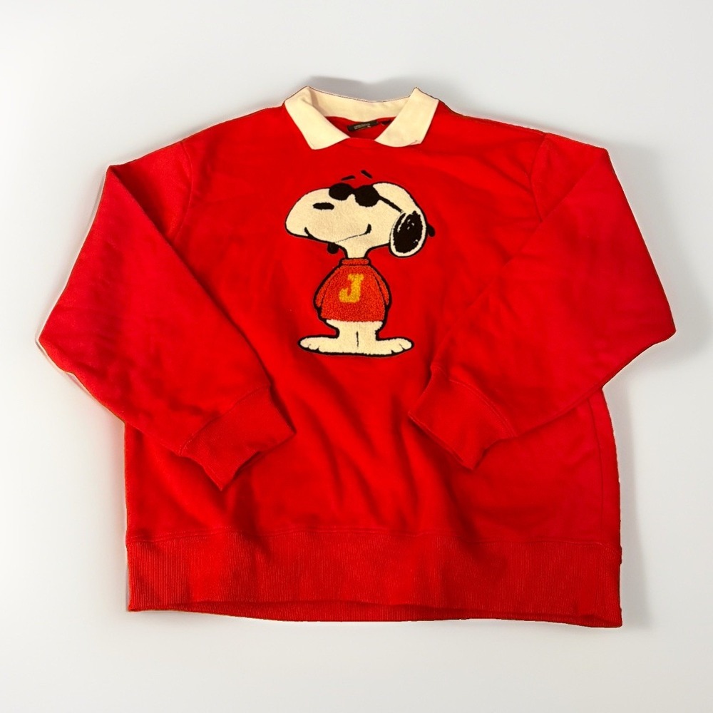 Peanuts Snoopy Joe (Chenille Patches) Sweatshirt Pullover Unisex Size Large